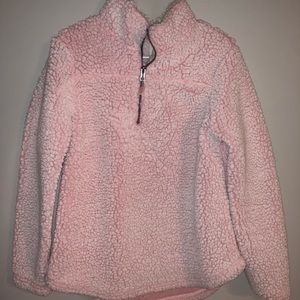 Cozy pink Sherpa quarter zip